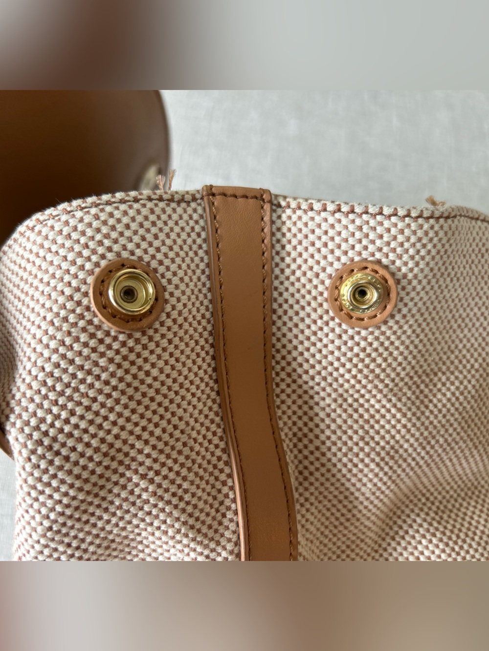 Tory Burch Neutral Canvas Backpack with Tan Leather Trim - Picture 8 of 11